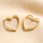 Small heart huggie hoop earrings