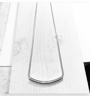 Sterling silver tube bar necklace