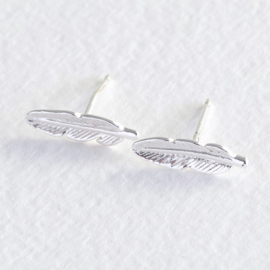 Feather stud earrings